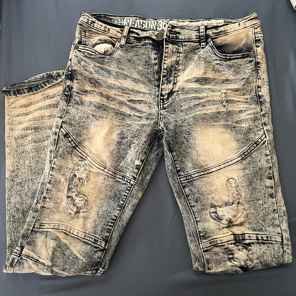 Reason size 36 skinny fit fade washed pants NEW